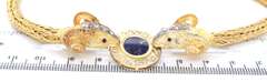 Quintessential 18kt Diamond Rams Head with Lapis accents Necklace