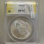 1890 Morgan Dol ANACS MS-61