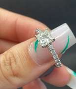 PLATINUM PRINCESS CUT DIAMOND PAVÉ ENGAGEMENT