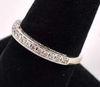 Lovely Diamond Ring In 14K White Gold