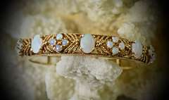 Colorful Opal Estate 14K Bangle