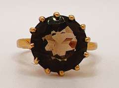 10kt Yellow Gold & Smoky Quartz Cocktail Ring