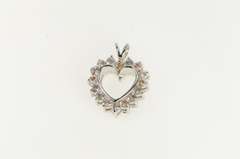 Sterling Silver Cubic Zirconia Garnet Heart Love Reversible Pendant