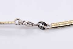 Dreamy 2 Tone Omega Chain with Slider Pendant Necklace