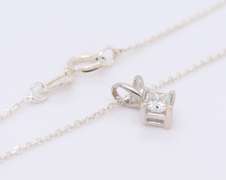 Dazzling Princess Cut Diamond Pendant on Chain