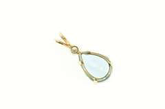 14K Yellow Gold 11.45 Ctw Pear Blue Topaz Diamond Cluster Pendant