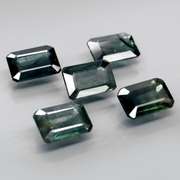 Rich 5.14ct 5 piece green Sapphire set -heated only!