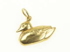 14K Yellow Gold 3D Duck Mallard Aquatic Bird Charm/Pendant