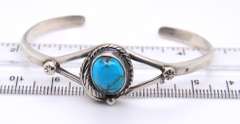 Vintage 925 Sterling Silver Turquoise Cuff Bangle