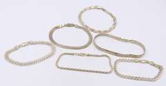 Group Lot of 6 Vintage 925 Sterling Silver Bracelets