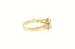 14K Yellow Gold Brazil Mix Princess Rainbow Bypass Band Ring