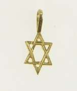 14K Yellow Gold Star of David Jewish Faith Symbol Charm/Pendant