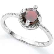 1.00 CT GARNET SILVER RING