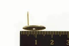 14K Yellow Gold Retro Diamond Inset Oval Grooved Lapel Pin/Brooch