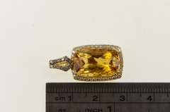 14K Yellow Gold LeVian 7.26 Ctw Citrine Diamond Halo Pendant