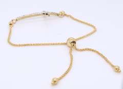 Dazzling Yellow Gold Diamond Cross Bracelet