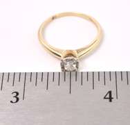 Solitaire Diamond Ring In 14K Yellow Gold