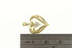 10K Yellow Gold Diamond Cluster Heart Love Symbol Pendant