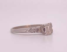 Antique Diamond Ring in 10KT Solid White Gold