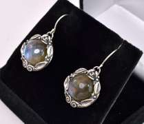 Labradorite Gem Dangle Earrings In Sterling Silver