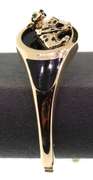 BRAND NEW! Leaning 14k Gold and Onyx Panther Handmade Italian Bangle Bracelet
