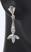 Antique Diamond Dangle Earrings in White Gold
