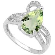 2.65 CT GREEN AMETHYST SILVER RING