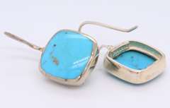 Vintage 925 Sterling Silver Turquoise Dangle Earrings