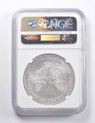 MS70 2008-W American Silver Burnished Eagle REV 2007 Sign Mercanti NGC