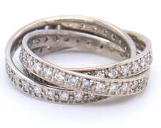 Majestic White Gold 2cts Diamond Rolling ring