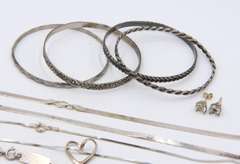 Group Lot of Vintage 925 Sterling Silver Jewelry
