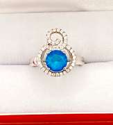 Fancy .925 Sterling Silver Gemstone Halo Ring