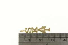 14K Yellow Gold Skat Word Cut Out Letter Charm/Pendant
