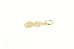 14K Yellow Gold Stylized Frog Cut Out Toad Animal Charm/Pendant
