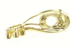 14K Yellow Gold 0.27 Ctw Diamond Ornate Floral Loop Slide Pendant