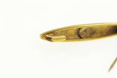 10K Yellow Gold Rose Cut Diamond Oval Classic Bar Pin/Brooch