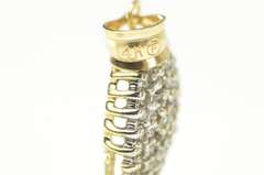 14K Yellow Gold 0.62 Ctw Pave Diamond Tear Drop Cluster Pendant
