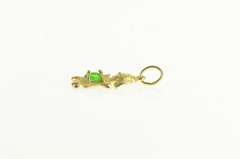 10K Yellow Gold May Birthstone Baby Girl Sim. Emerald Charm/Pendant