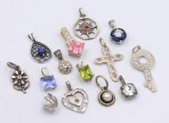Group Lot of Vintage 925 Sterling Silver Pendants
