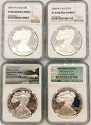 4 certified proof silver dollar, pf69