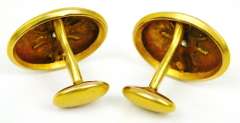 Antique 10K Gold Diamond Cuff Links