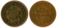 1847 & 1848 Braided Hair Large Cents
