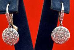 DAZZLING 14K WHITE GOLD LEVER BACK EARRINGS WITH 3.10 CARAT OF DIAMOND