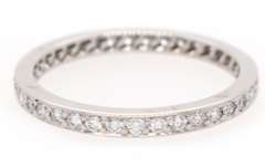 Cartier 0.38ctw Diamond Eternity Wedding Band Ring in 18K W/Box