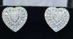 1.25 CTTW DIAMOND HEART STUD EARRINGS IN 14KT SOLID WHITE GOLD