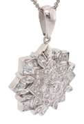 2.60ctw Diamond Snowflake Pendant Necklace in 18K