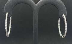 DAINTY 1.34 CARATS T.W. DIAMOND INSIDE-OUT HOOPS IN 14K WHITE GOLD