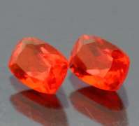 Vibrant top color 1.61ct bright orange Fire Opal pair
