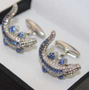 Handsome Pair Jeweled Style Cufflinks By Carelli