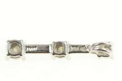10K White Gold Classic Tiered Diamond Bar Journey Symbol Pendant